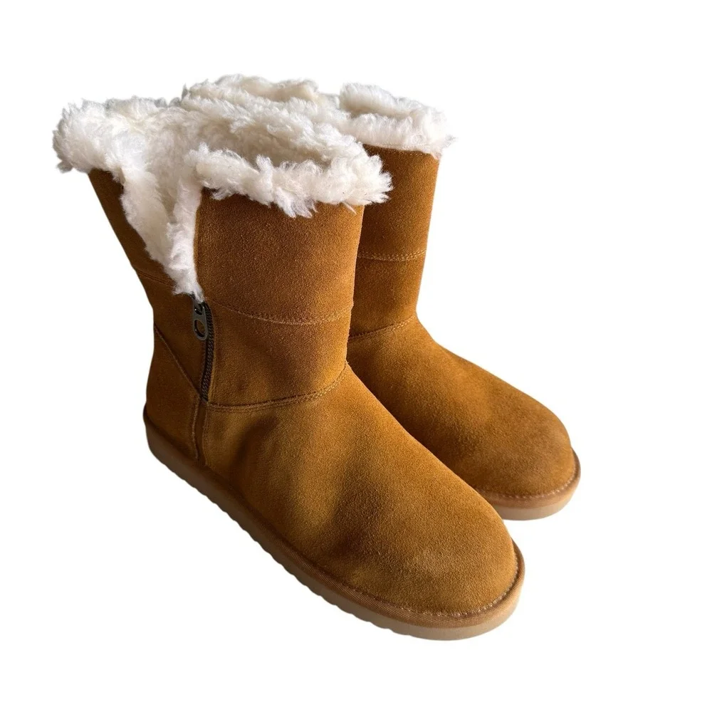 Koolaburra by UGG Women's Aribel‎ Size 11 Short Chestnut Winter Boots 1115156